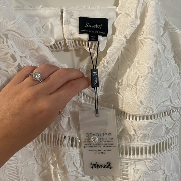 NWT Bardot Botanica Lace White Midi Dress, Small - Picture 5 of 7